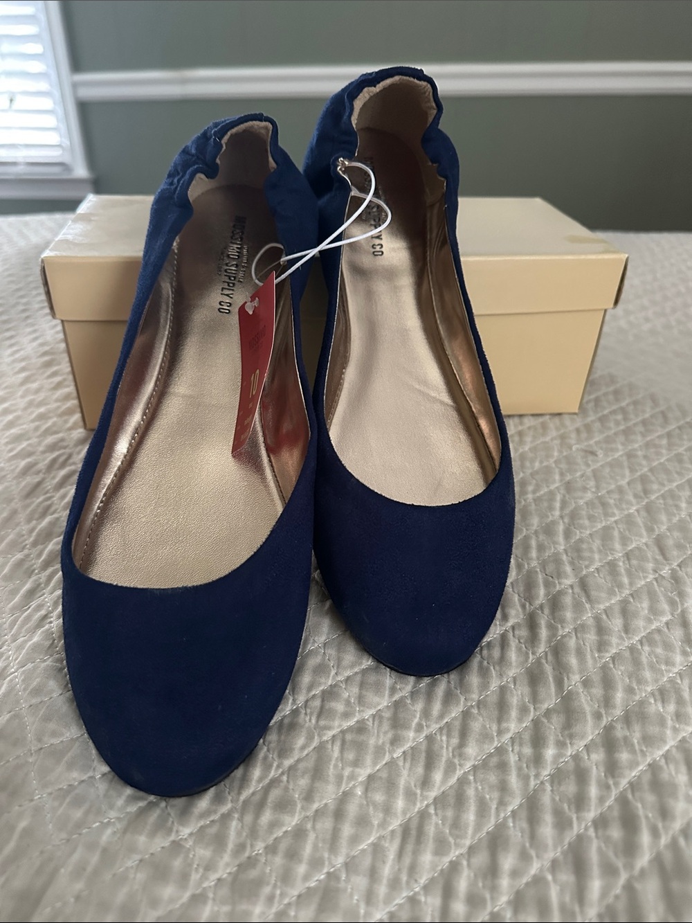 Mossimo Supply Co. Navy Blue Suede Ballet Flats